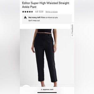 Editor Super High Waisted Straight Ankle Pant 12 Short